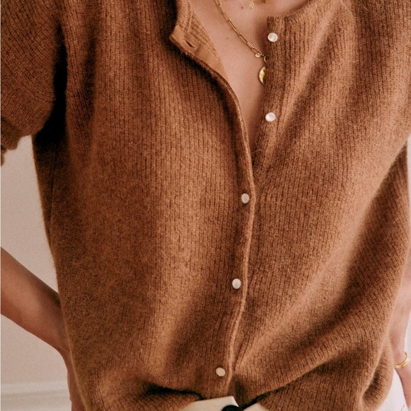 Sezane Sweaters - Sézane Gaspard Cardigan in Camel